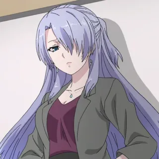 📈 b1902b9c anime, wanita, kantor, karakter, rambut ungu telegram sticker