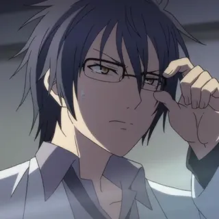 📉 f28669c4 Anime, Pria, Kacamata, Karakter telegram sticker