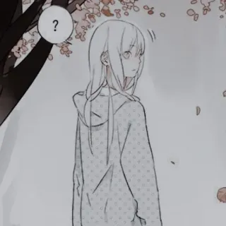 🍤 03b3e7df ? Anime, Mangá, Garota, Ponto de interrogação, Desenho animado telegram sticker