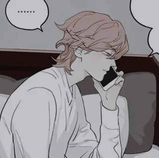 🍜 04ee05ba ...... homem, falando, telefone, desenho animado, retrato, ilustração telegram sticker