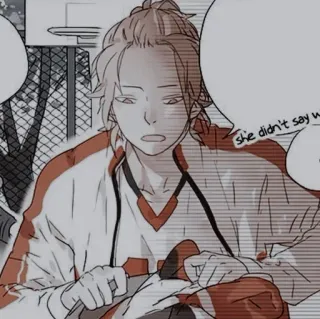 🍜 5e76f6a7 she didn't say what Anime, Personagem, Basquete, Mangá, Masculino, Esportes telegram sticker