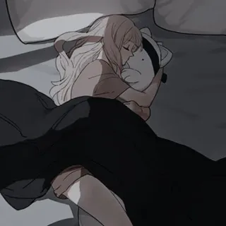 🥟 adcf72ef dormindo, anime, menina, cama, kawaii telegram sticker