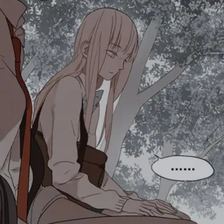 🍤 cc6674ee ...... garota anime, triste, contemplativo, ilustração, solitário/a, melancolia telegram sticker