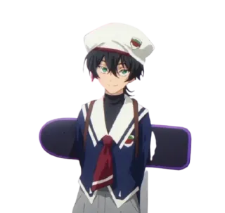 ☺️ 872674f6 动漫, 角色, 滑板, 男孩 telegram sticker