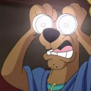 👀 3730c237 Scooby-Doo สกูบี้ดู, การ์ตูน, หมา, กลัว, ตา, ตกใจ telegram sticker