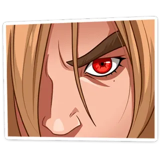 😡 231384f1 sticker, portret, persoon, gezicht, oog, rode ogen, anime telegram sticker