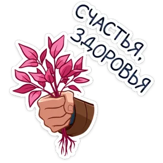 💐 48e44579 Счастья, здоровья bloemen, groet, geluk, gezondheid, felicitatie telegram sticker