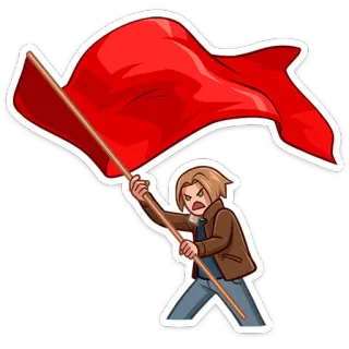 🚩 a2310cfe vlag, revolutie, protest, woede, persoon, rood telegram sticker