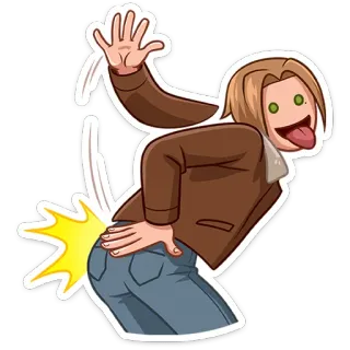 🍑 bdfd4e67 billen, klap, onbeschoft, beledigend, cartoon, gebaar, speels telegram sticker
