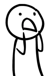 😧 4c16ccc8 คนไม้ขีด, ตกใจ, ประหลาดใจ, การ์ตูน, ภาพวาด, มินิมอล telegram sticker