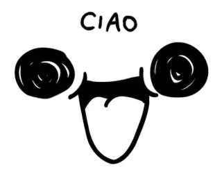 😅 b4e6813e CIAO การ์ตูน, ปาก, อิตาลี, สวัสดี, ทักทาย, ciao telegram sticker