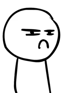 😠 e044a7d4 คนก้างปลา, ไม่เห็นด้วย, การ์ตูน, ภาพวาด, สีหน้า, ทัศนคติ telegram sticker