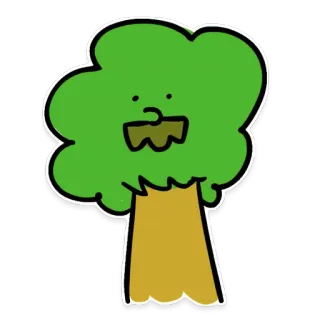 🌳 399499b5 albero, cartone animato, natura, divertente, carino, personaggio telegram sticker