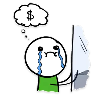😭 e510f08d soldi, triste, piangere, simbolo dollaro, povero telegram sticker