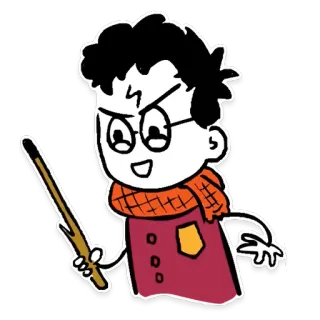 😈 fd2fa6d1 Harry Potter Harry Potter, mago, magia, cicatrice, bacchetta, sciarpa, occhiali telegram sticker
