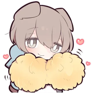 ✊ 58c9dce6 Anime, Süß, Hund, Kawaii, Herzen, Cartoon telegram sticker