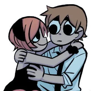 👫 81034266 Scott Pilgrim Scott Pilgrim vs. the World cartoon, koppel, liefde, film, strip telegram sticker