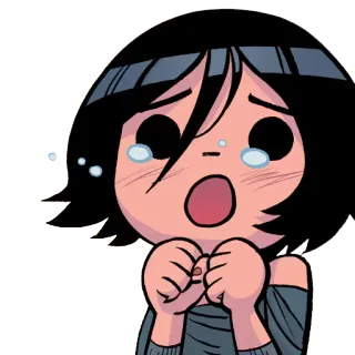 😫 d2350682 Kim Pine Scott Pilgrim verdrietig, huilen, cartoon, Kim, anime, manga telegram sticker