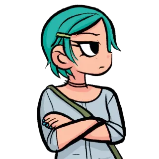 😠 d5cb2269 Scott Pilgrim Scott Pilgrim vs. the World Cartoon, Anime, Strip, Expressie, Personage telegram sticker