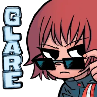 😎 d7bb42fd Ramona Flowers Scott Pilgrim GLARE schittering, Scott Pilgrim, Ramona Flowers, cartoon, anime telegram sticker