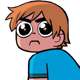 😒 dbdca549 Scott Pilgrim anime, cartoon, Scott Pilgrim, serieus, boos telegram sticker