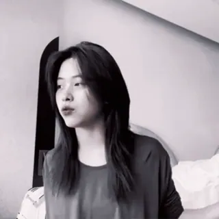 🗽 e635e992 wanita, potret, monokrom, skala abu-abu, dalam ruangan telegram sticker