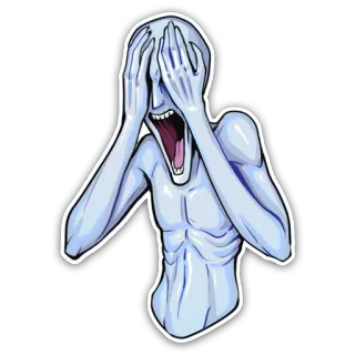 🙈 4b1a9547 scared, horror, monster, creature, pale telegram sticker