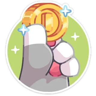 🪙 078442f4 монета, деньги, рука, большой палец вверх, хорошая работа, достижение telegram sticker