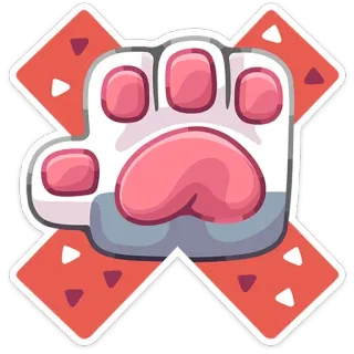🤚 1c11f5ee лапа, кошка, удар, наклейка, милый, животное telegram sticker