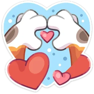 🫶 1f2eeb15 кот, лапа, сердце, любовь, милый, очаровательный, стикер, мультфильм telegram sticker