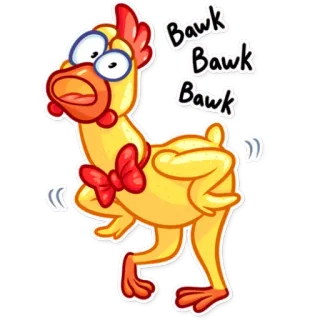 🤪 05da4764 Bawk Bawk Bawk kurczak, ptak, kreskówka, zwierzę, humor, zabawne telegram sticker
