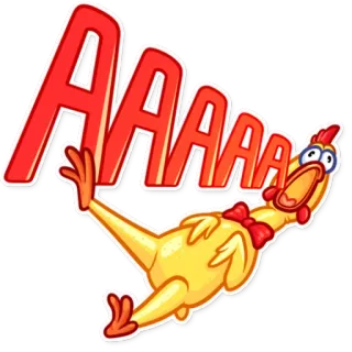 😫 21afeb24 AAAA kurczak, kreskówka, zwierzę, krzyczący, alarm, głośny, śmieszny telegram sticker