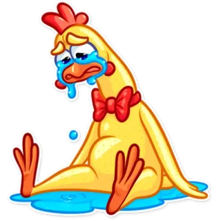 😢 867255a0 smutny, płacz, kurczak, ptak, emocje, muszka, łzy telegram sticker