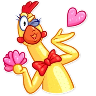 😘 925982e5 kurczak, serce, kreskówka, słodkie, zwierzę, śmieszne, emoji telegram sticker