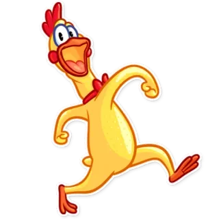 🚶‍♂️ bdca695a kurczak, kreskówka, zwierzę, biegnie, żółty, ptak, słodki telegram sticker