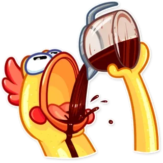 ☕️ db73b1f7 Kreskówka, Picie, Napój, Nalewanie, Zabawa, Humor telegram sticker