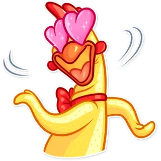 😍 fc8cf170 kurczak, miłość, serca, kreskówka, naklejka, zwierzę telegram sticker