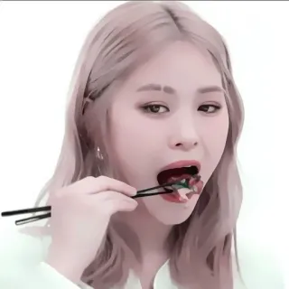 🍓 2a8e6eb5 eten, eten, eetstokjes, persoon, portret, aziatische keuken telegram sticker