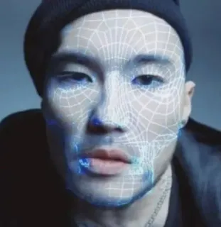 😠 fd0682f2 男人, 脸, 3D模型, 科技, 肖像, 数字 whatsapp sticker