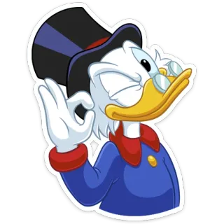 👌 6b0f964c Scrooge McDuck 迪士尼, 鸭子, 钱, 卡通 telegram sticker
