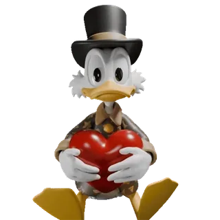 💲 5a322f3f Scrooge McDuck pato de dibujos animados, tío gilito, corazón, amor, lindo, personaje, Disney telegram sticker