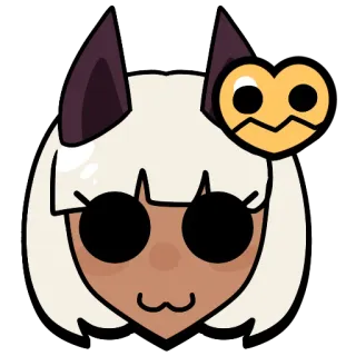 😻 44ca6087 Cartoon, Katzenohren, Herz, süß, kawaii telegram sticker