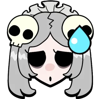 😅 66c654d7 Schädel, traurig, emotional, Cartoon, bleich, Schweißtropfen telegram sticker