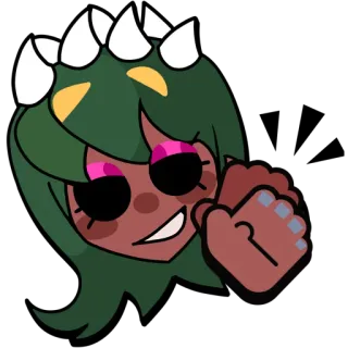 👏 a966601f Cartoon, Figur, Mädchen, Hand, Geste telegram sticker