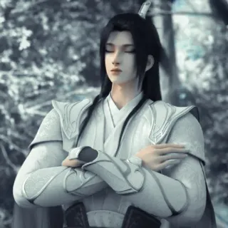 🌱 fbe023af mężczyzna, anime, białe ubrania, fantasy, postać telegram sticker