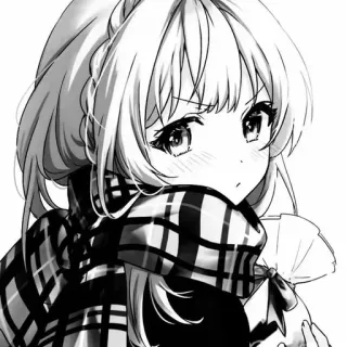 🌟 5da236fe Anime, Mädchen, Cartoon, Figur, Schal whatsapp sticker