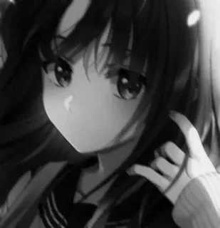 🌟 eaf367a4 Anime Mädchen, Schuluniform, Schwarzweiß, Niedlich, Manga, Teenager whatsapp sticker