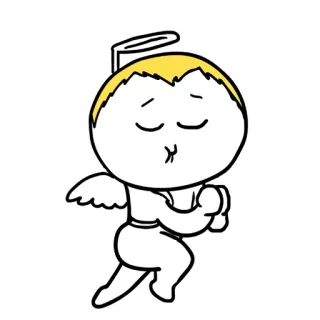 👼 6729534f 천사, 만화, 귀여운, 후광, 캐릭터 telegram sticker