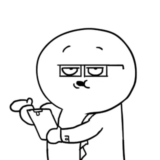 😑 d150a4ea 캐릭터, 만화, 스티커, 안경, 클립보드, 비즈니스 telegram sticker