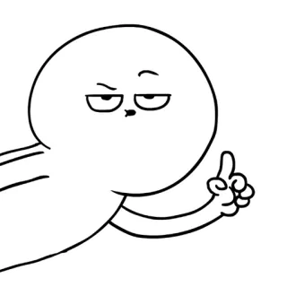 ☝ e1373cb7 만화, 캐릭터, 가리키는, 불쾌한, 제스처 telegram sticker